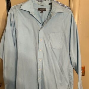 Kenneth Cole Reaction Light Blue Microcheck Dress Shirt
